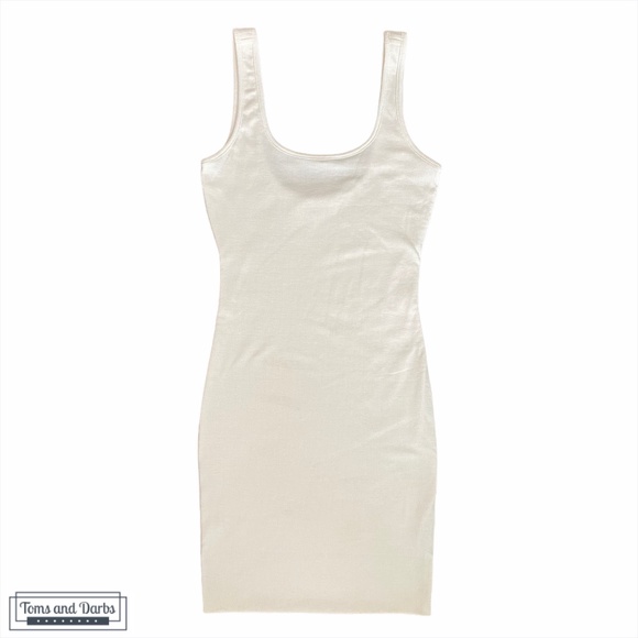 Love Tree - White Mini Bodycon Ribbed Dress - Picture 2 of 5